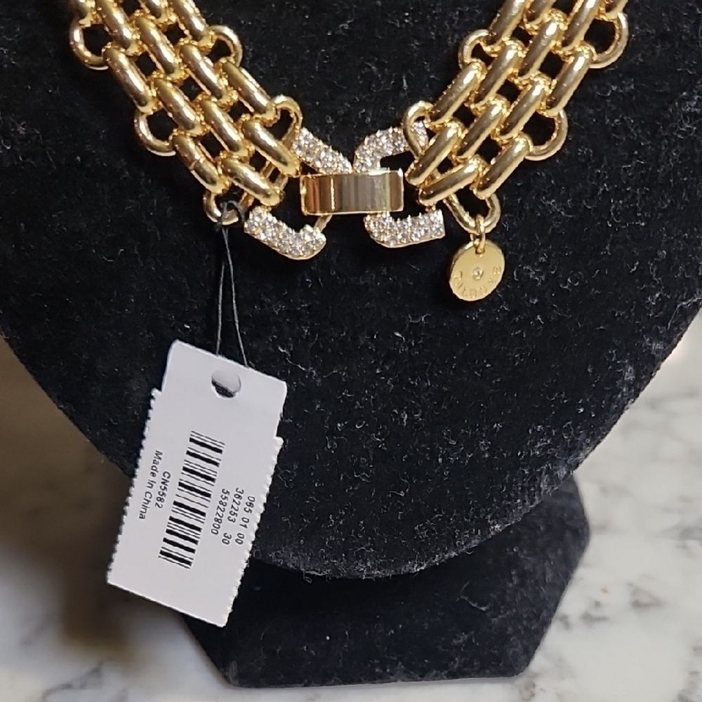 Talbots Gold Double Chain Necklace - Picture 6 of 7